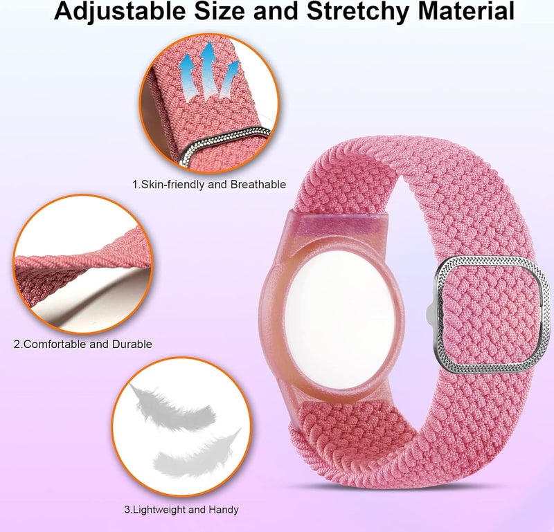 Yizhet Wristband Compatible with Airtag, Adjustable Airtag Bracelet, Soft Airtag Watch Strap for Kids, Teens, Elders - Image 2